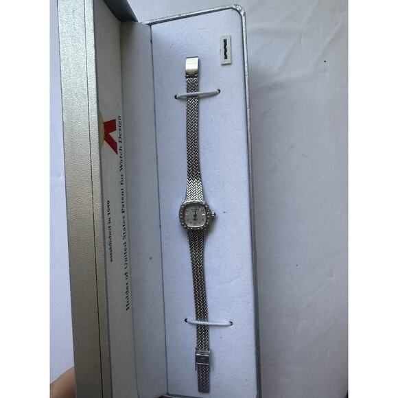 Marcel Drucker Watch Silver Quarts And Diamond Boarder With Stainless Steel - Picture 2 of 12